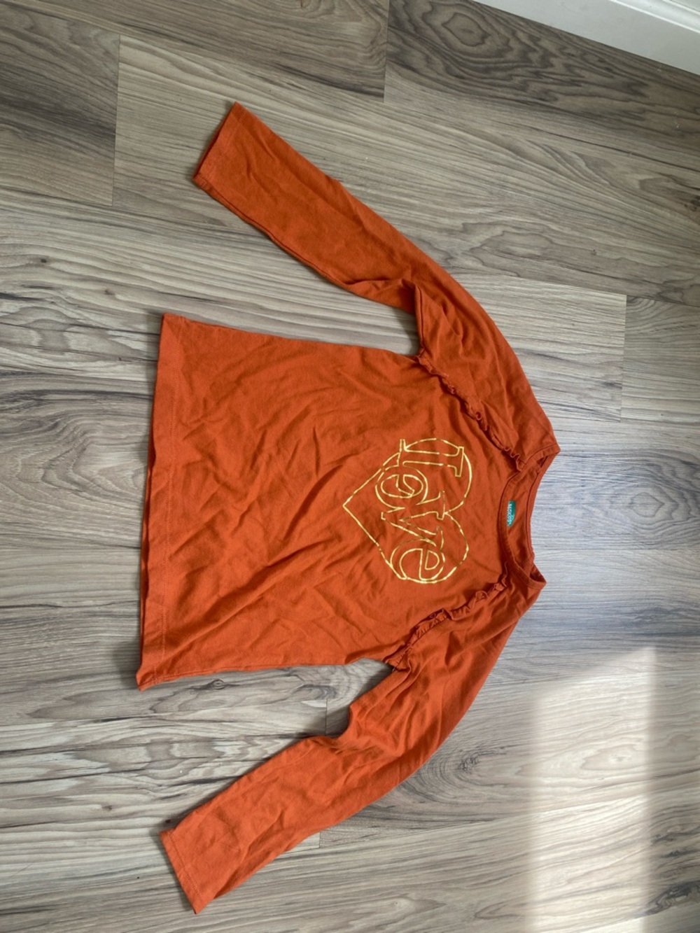 Kids Long Sleeve Orange Graphic Tee